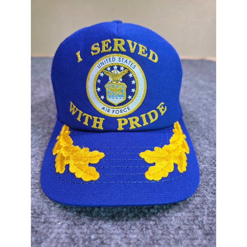 Vintage Air Force I Served With Pride Hat Mens OSFA Blue Scrambled Eggs Made USA